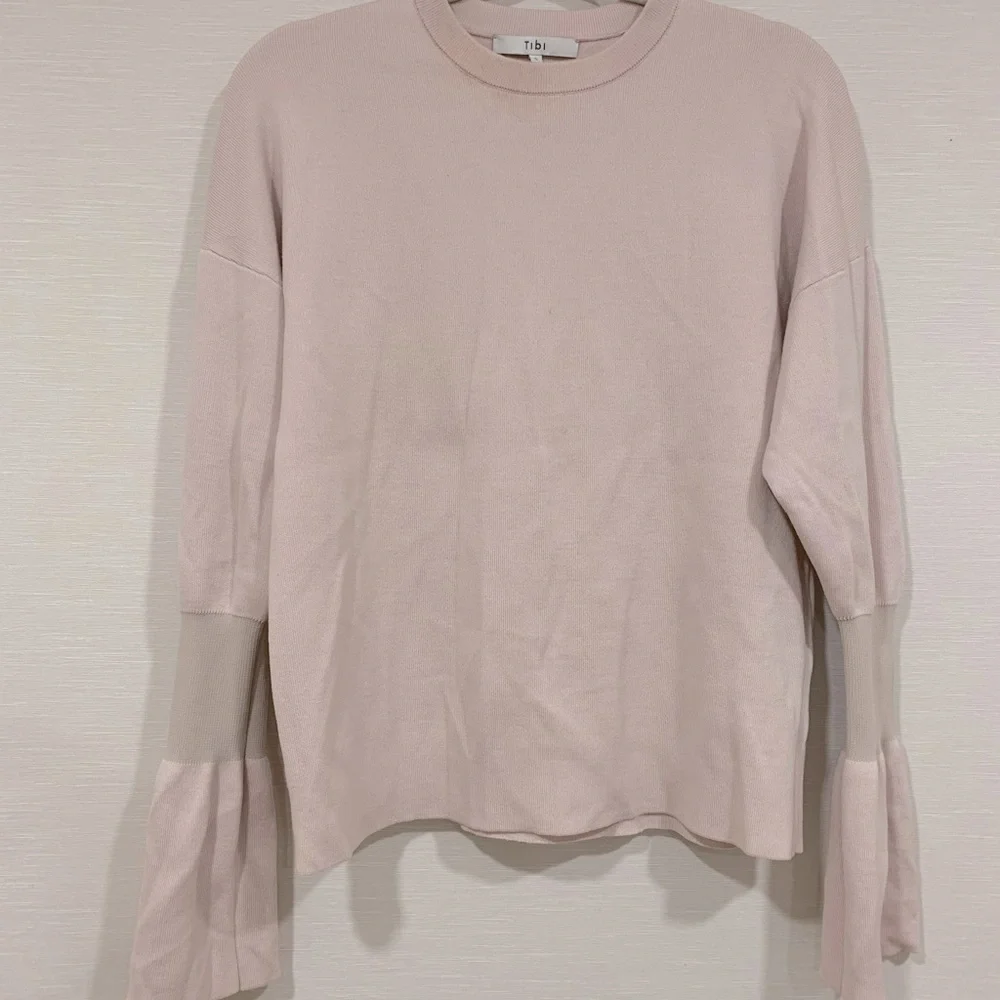 TIBI Bell sleeve symched merino wool sweater - Picture 2 of 2